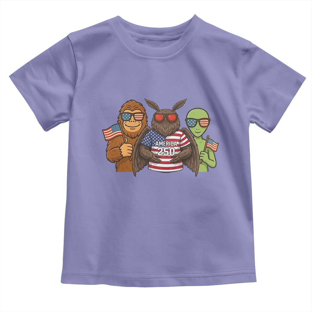 Funny Bigfoot Mothman Alien Toddler T Shirt USA 250th Anniversary TS12 Violet Print Your Wear