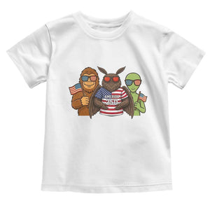 Funny Bigfoot Mothman Alien Toddler T Shirt USA 250th Anniversary TS12 White Print Your Wear