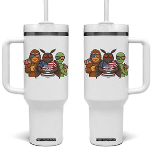 Funny Bigfoot Mothman Alien Tumbler With Handle USA 250th Anniversary TS12 One Size: 40 oz White Print Your Wear