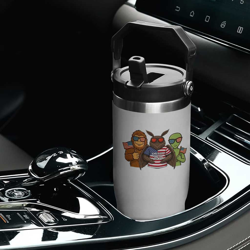 Funny Bigfoot Mothman Alien Flip Straw Tumbler USA 250th Anniversary TS12 Print Your Wear
