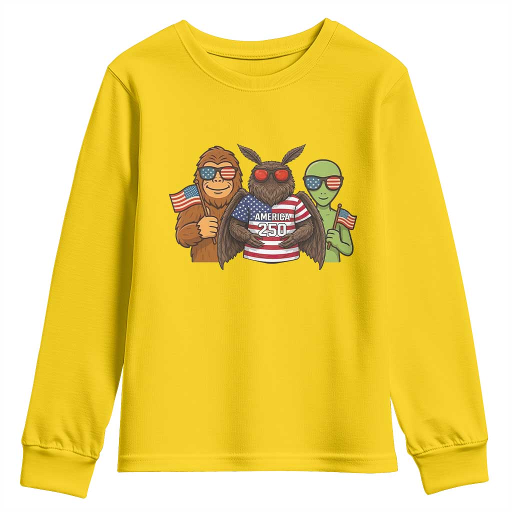 Funny Bigfoot Mothman Alien Youth Sweatshirt USA 250th Anniversary TS12 Daisy Print Your Wear