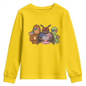 Funny Bigfoot Mothman Alien Youth Sweatshirt USA 250th Anniversary TS12 Daisy Print Your Wear