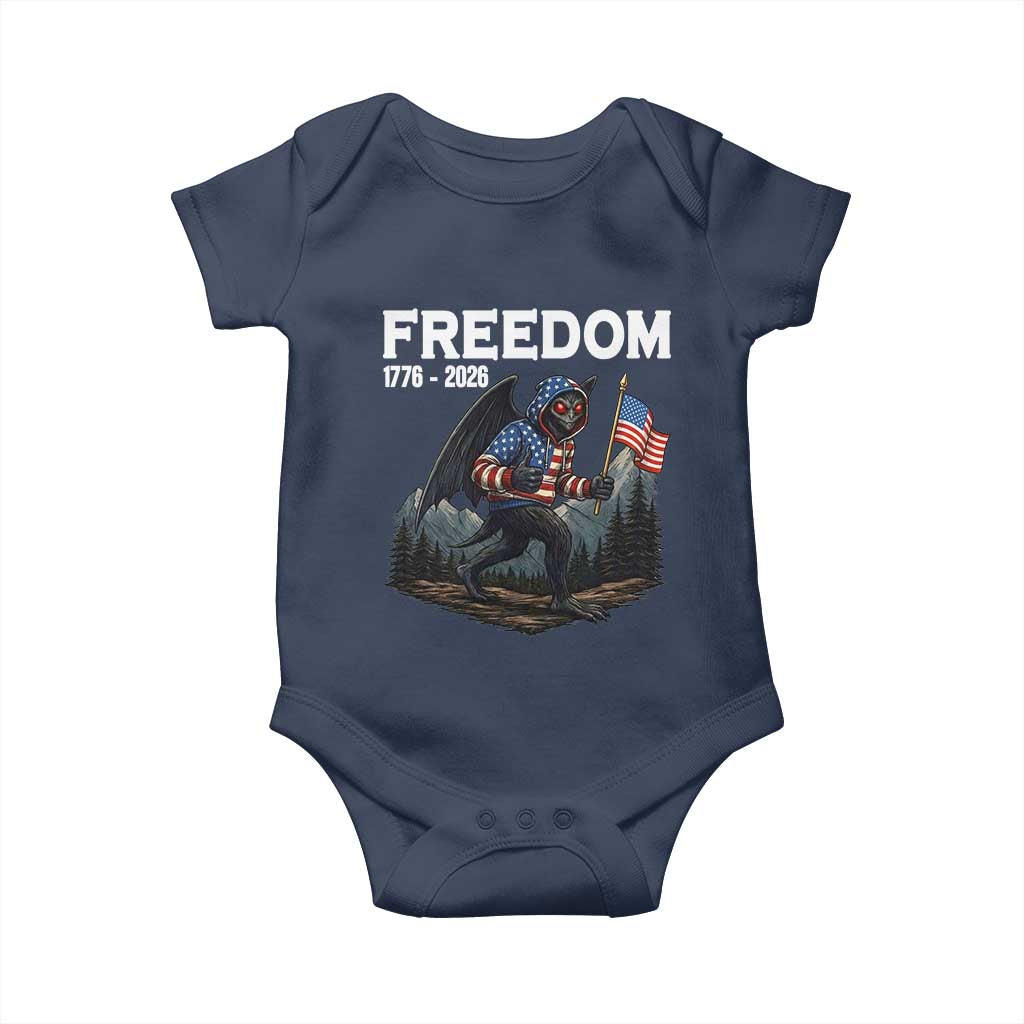 Patriotic Mothman Lover Baby Onesie Funny USA 250 Anniversary Gift TS12 Navy Print Your Wear