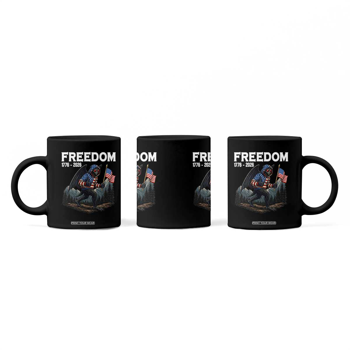 Patriotic Mothman Lover Coffee Mug Funny USA 250 Anniversary Gift TS12 Print Your Wear