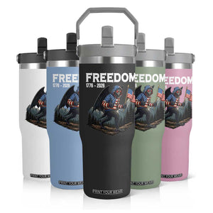 Patriotic Mothman Lover Flip Straw Tumbler Funny USA 250 Anniversary Gift TS12 Print Your Wear
