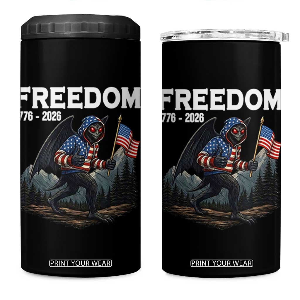 Patriotic Mothman Lover 4 in 1 Can Cooler Tumbler Funny USA 250 Anniversary Gift TS12 One Size: 16 oz Black Print Your Wear