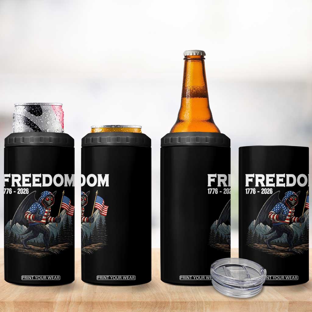 Patriotic Mothman Lover 4 in 1 Can Cooler Tumbler Funny USA 250 Anniversary Gift TS12 Print Your Wear