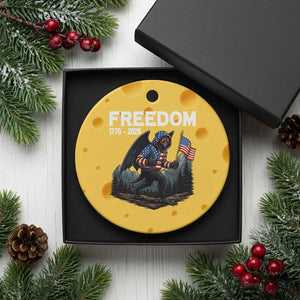 Patriotic Mothman Lover Ceramic Ornament Funny USA 250 Anniversary Gift TS12 1pc Yellow Cheese Print Your Wear