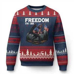 Patriotic Mothman Lover Ugly Christmas Sweater Funny USA 250 Anniversary Gift TS12 Navy Red Print Your Wear