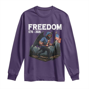 Patriotic Mothman Lover Long Sleeve Shirt Funny USA 250 Anniversary Gift TS12 Purple Print Your Wear