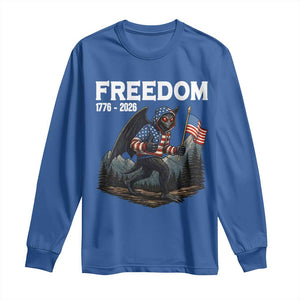 Patriotic Mothman Lover Long Sleeve Shirt Funny USA 250 Anniversary Gift TS12 Royal Blue Print Your Wear