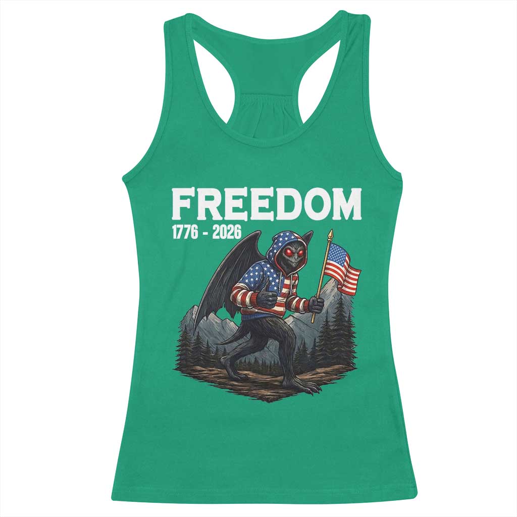 Patriotic Mothman Lover Racerback Tank Top Funny USA 250 Anniversary Gift TS12 Irish Green Print Your Wear