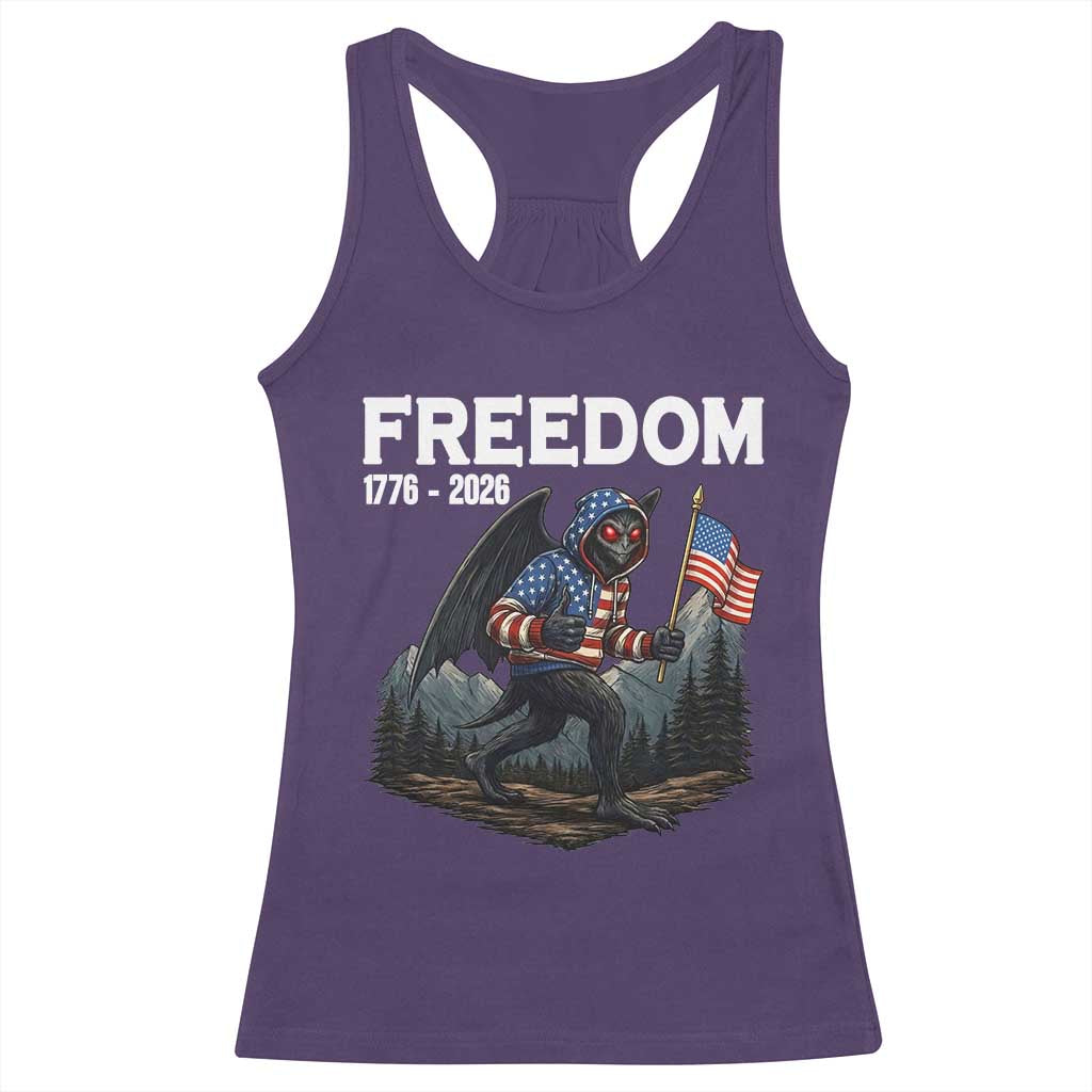 Patriotic Mothman Lover Racerback Tank Top Funny USA 250 Anniversary Gift TS12 Purple Print Your Wear