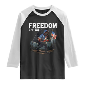 Patriotic Mothman Lover Raglan Shirt Funny USA 250 Anniversary Gift TS12 Black White Print Your Wear