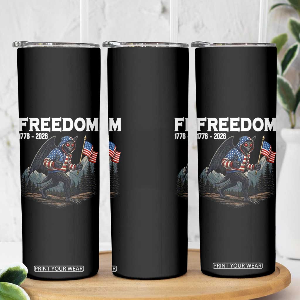 Patriotic Mothman Lover Skinny Tumbler Funny USA 250 Anniversary Gift TS12 Print Your Wear