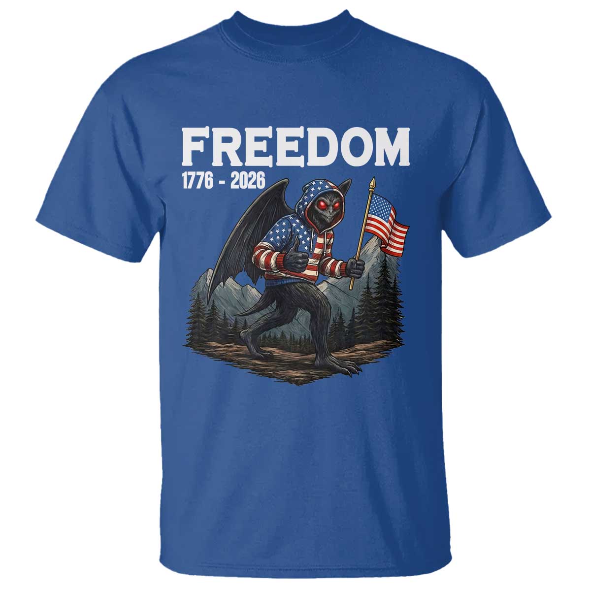 Patriotic Mothman Lover T Shirt Funny USA 250 Anniversary Gift TS12 Royal Blue Print Your Wear