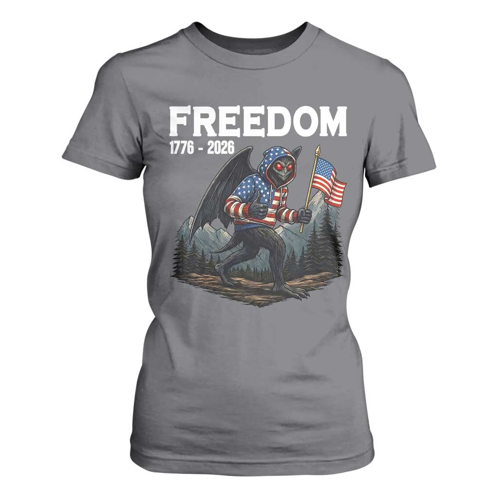 Patriotic Mothman Lover T Shirt For Women Funny USA 250 Anniversary Gift TS12 Charcoal Print Your Wear