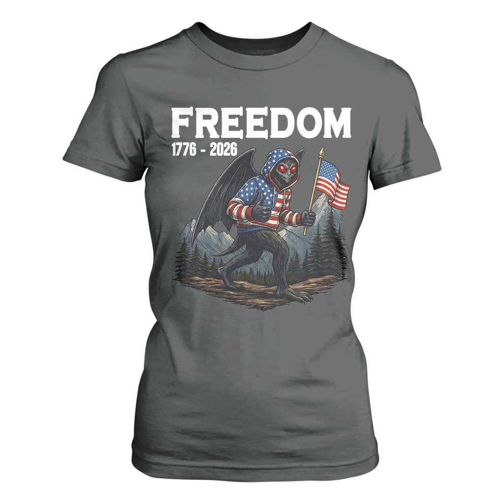 Patriotic Mothman Lover T Shirt For Women Funny USA 250 Anniversary Gift TS12 Dark Heather Print Your Wear