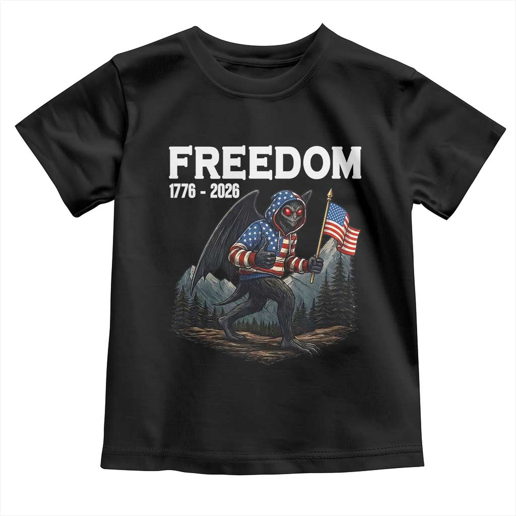 Patriotic Mothman Lover Toddler T Shirt Funny USA 250 Anniversary Gift TS12 Black Print Your Wear