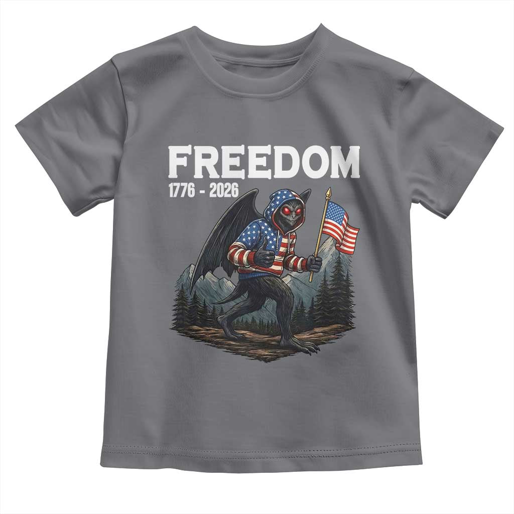 Patriotic Mothman Lover Toddler T Shirt Funny USA 250 Anniversary Gift TS12 Charcoal Print Your Wear