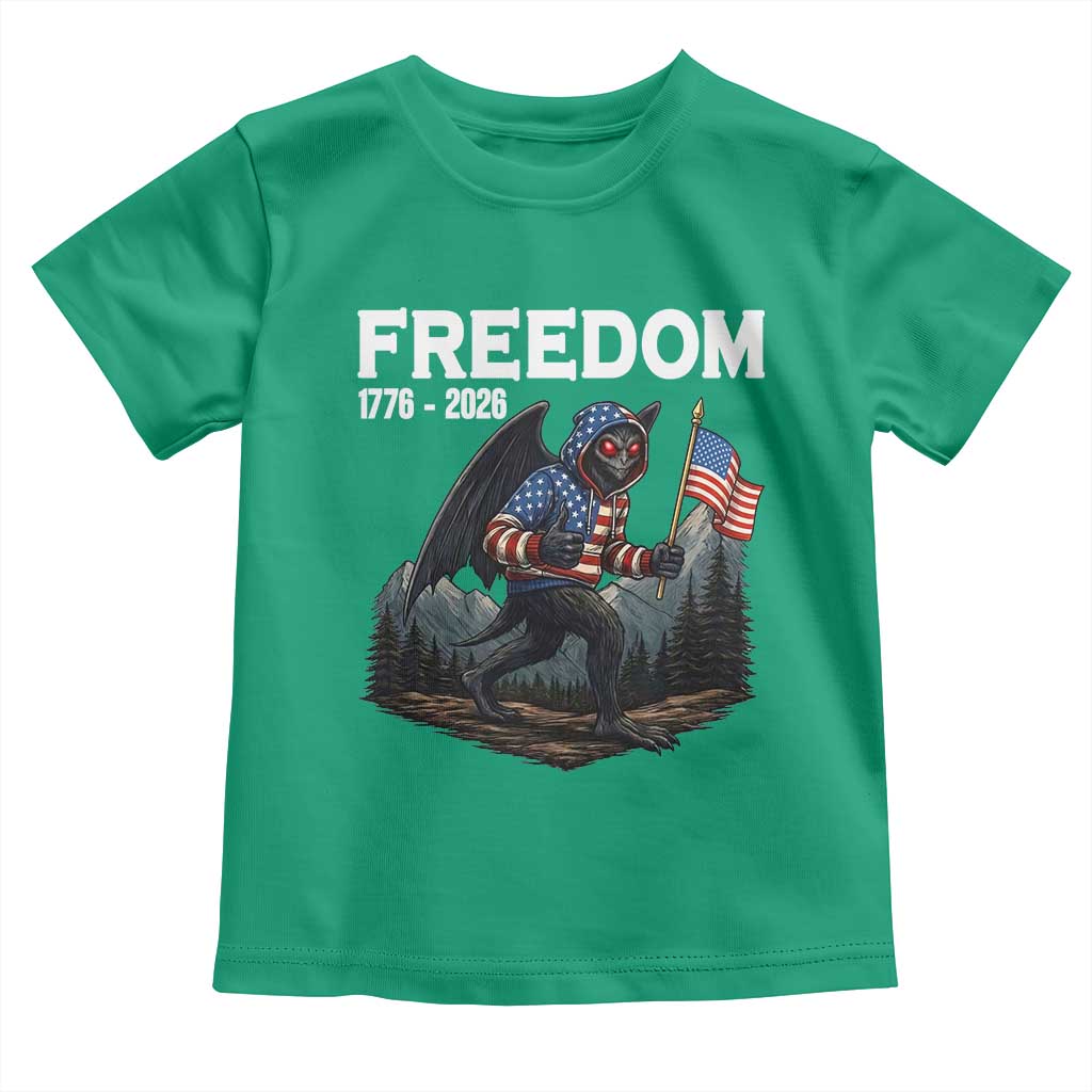 Patriotic Mothman Lover Toddler T Shirt Funny USA 250 Anniversary Gift TS12 Irish Green Print Your Wear