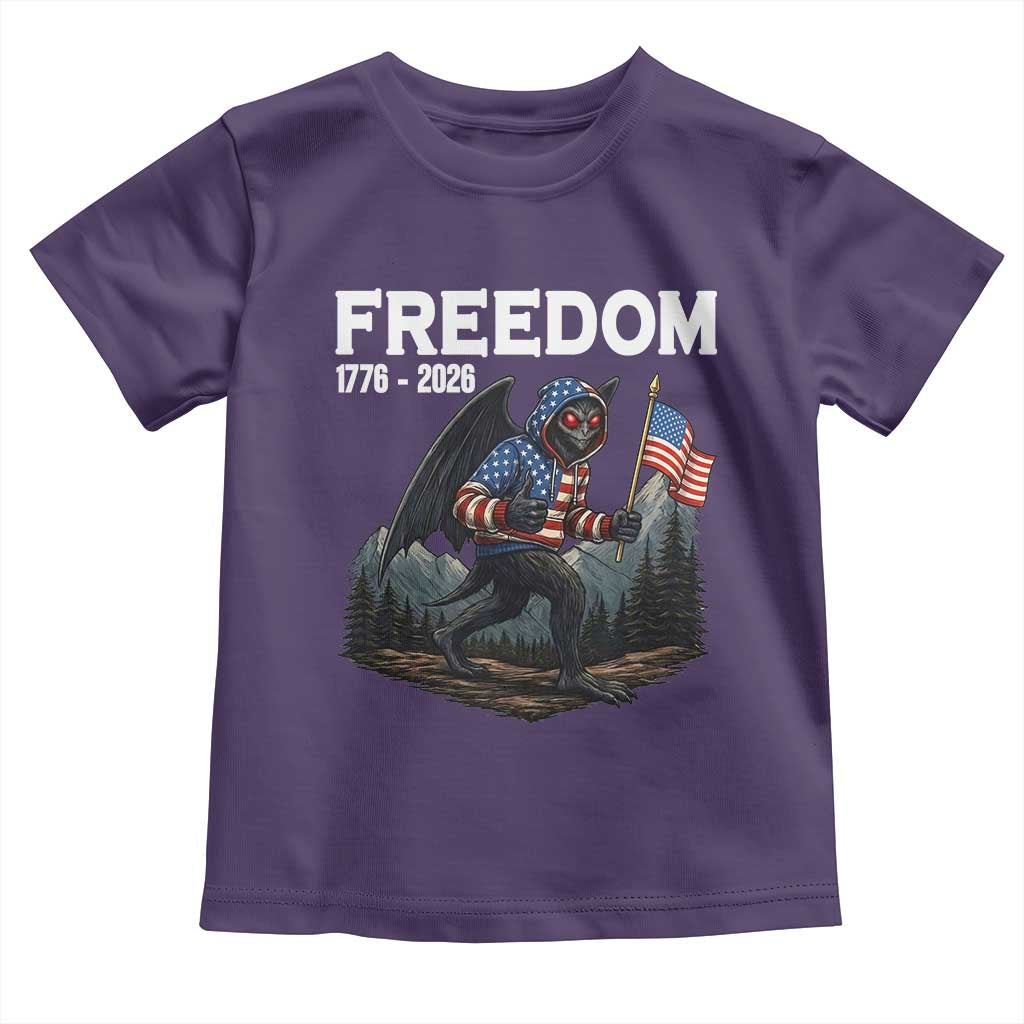 Patriotic Mothman Lover Toddler T Shirt Funny USA 250 Anniversary Gift TS12 Purple Print Your Wear