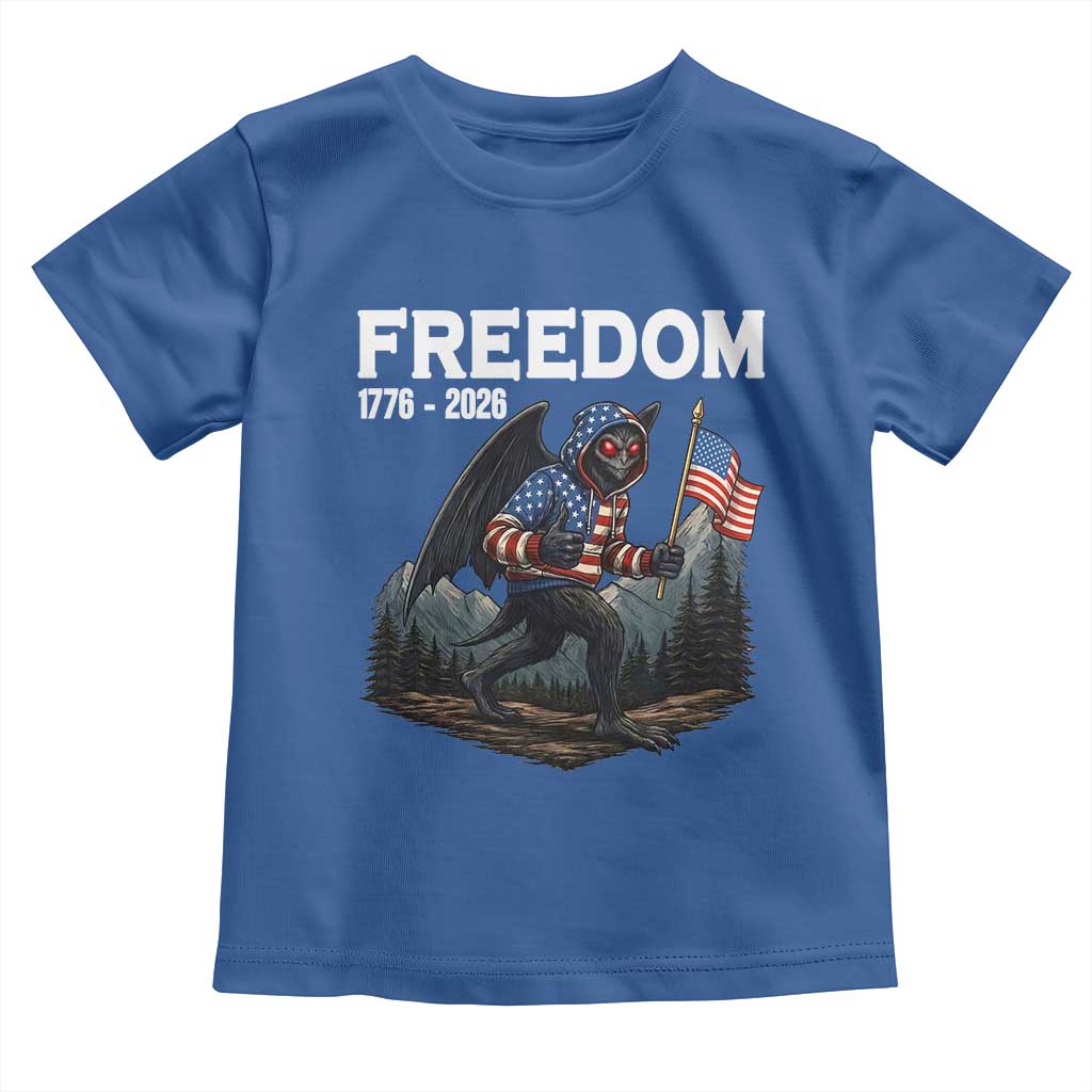 Patriotic Mothman Lover Toddler T Shirt Funny USA 250 Anniversary Gift TS12 Royal Blue Print Your Wear
