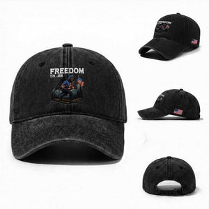 Patriotic Mothman Lover Washed Cotton Baseball Cap Funny USA 250 Anniversary Gift TS12 Washed Cap Universal Fit Black Print Your Wear