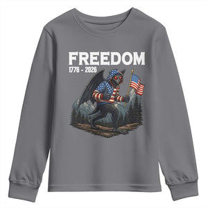 Patriotic Mothman Lover Youth Sweatshirt Funny USA 250 Anniversary Gift TS12 Charcoal Print Your Wear