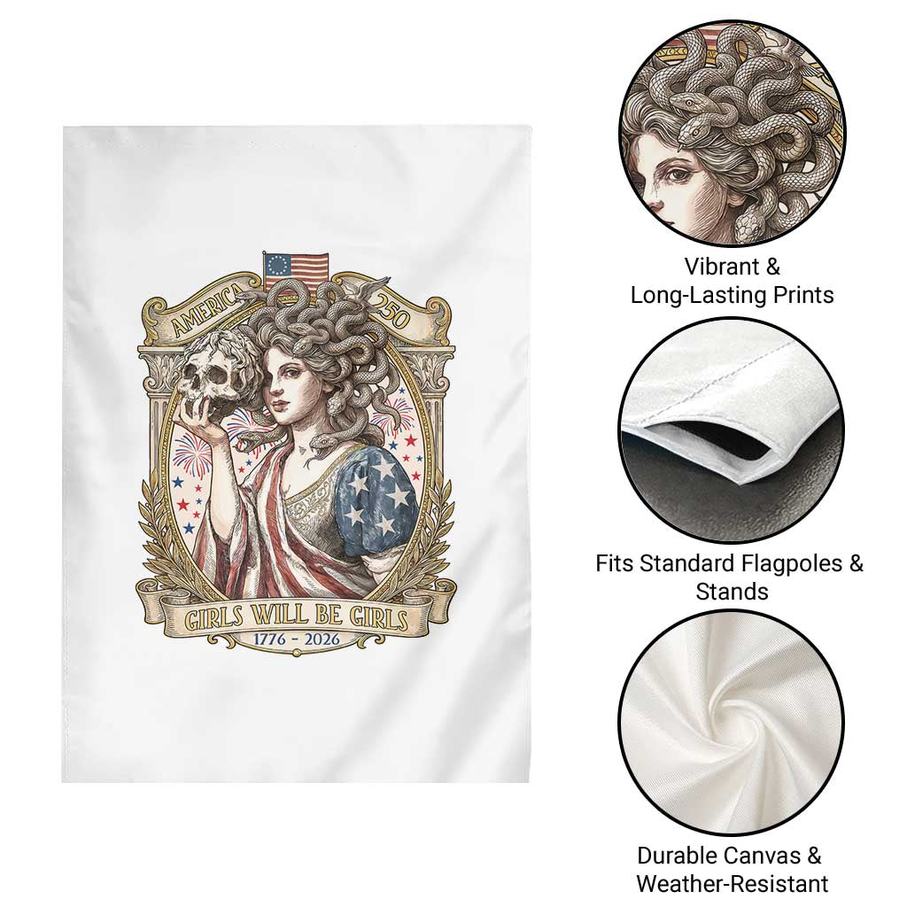 Feminist Medusa Girls Will Be Girls Garden Flag USA 250 Anniversary Gift TS12 Print Your Wear
