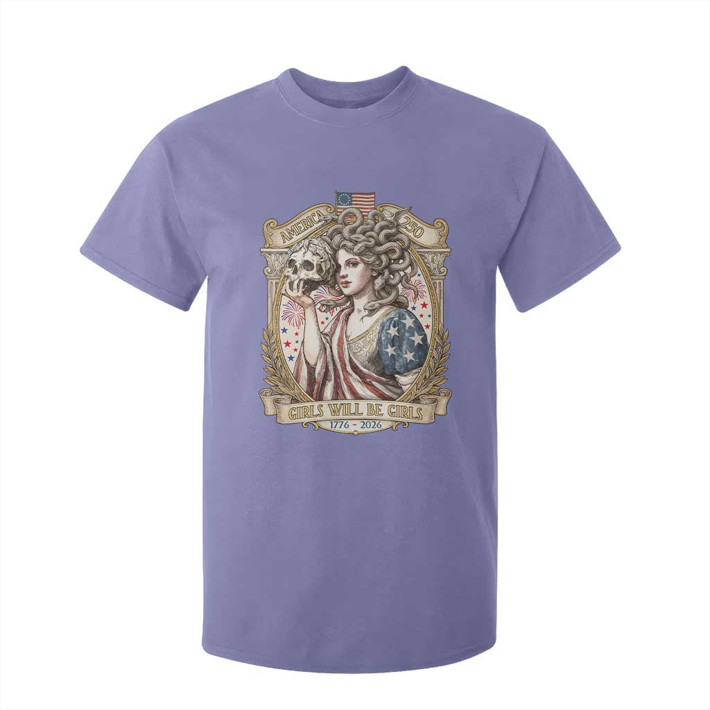 Feminist Medusa Girls Will Be Girls T Shirt For Kid USA 250 Anniversary Gift TS12 Violet Print Your Wear