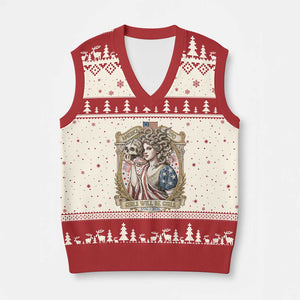 Feminist Medusa Girls Will Be Girls V-Neck Knit Sweater Vest USA 250 Anniversary Gift TS12 Beige Red Print Your Wear