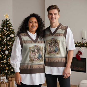 Feminist Medusa Girls Will Be Girls V-Neck Knit Sweater Vest USA 250 Anniversary Gift TS12 Mocha Mousse Print Your Wear