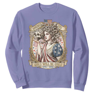 Feminist Medusa Girls Will Be Girls Sweatshirt USA 250 Anniversary Gift TS12 Violet Print Your Wear