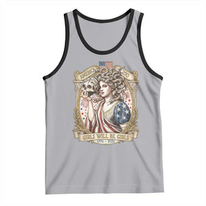 Feminist Medusa Girls Will Be Girls Tank Top USA 250 Anniversary Gift TS12 Athletic Heather Black Print Your Wear