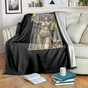Funny Feminist Medusa Statue Of Liberty Throw Blanket Girls Will Be Girls TS12 Print Your Wear