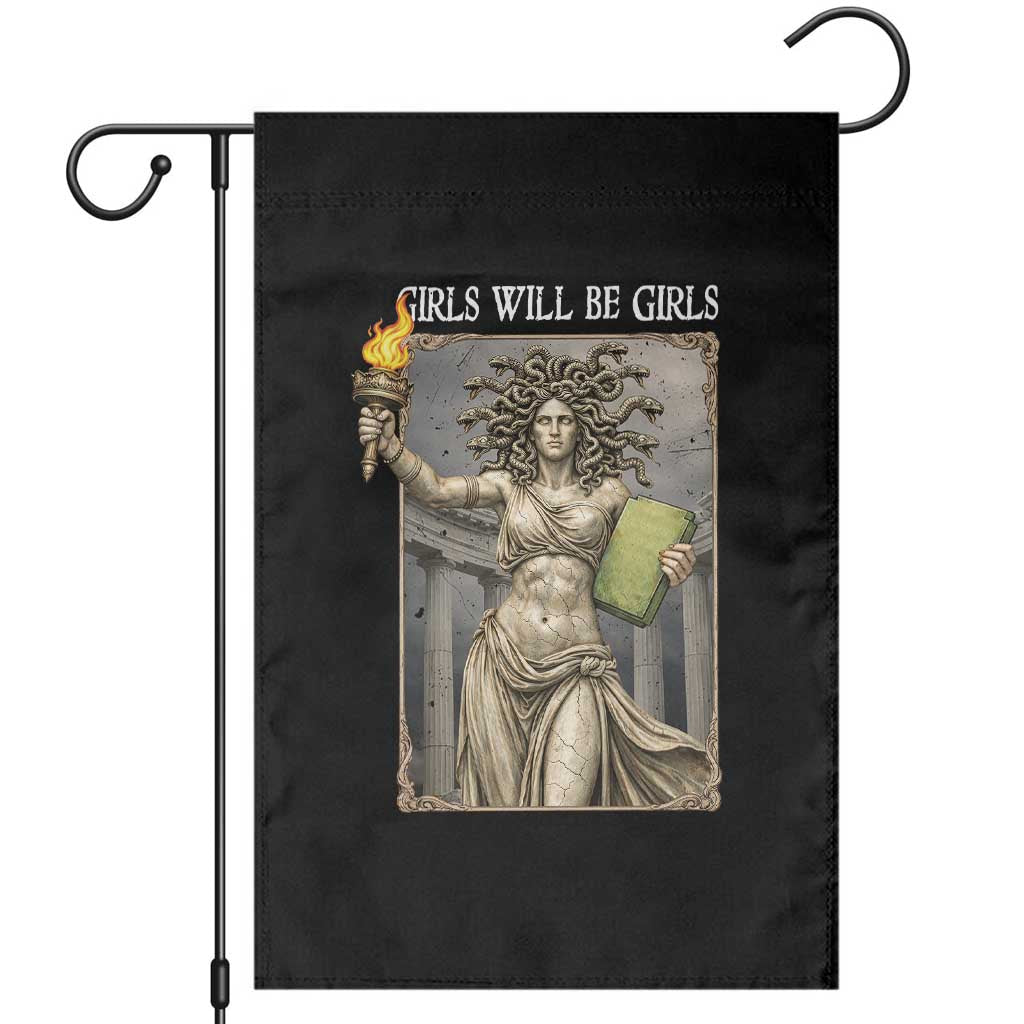 Funny Feminist Medusa Statue Of Liberty Garden Flag Girls Will Be Girls TS12 Black Print Your Wear