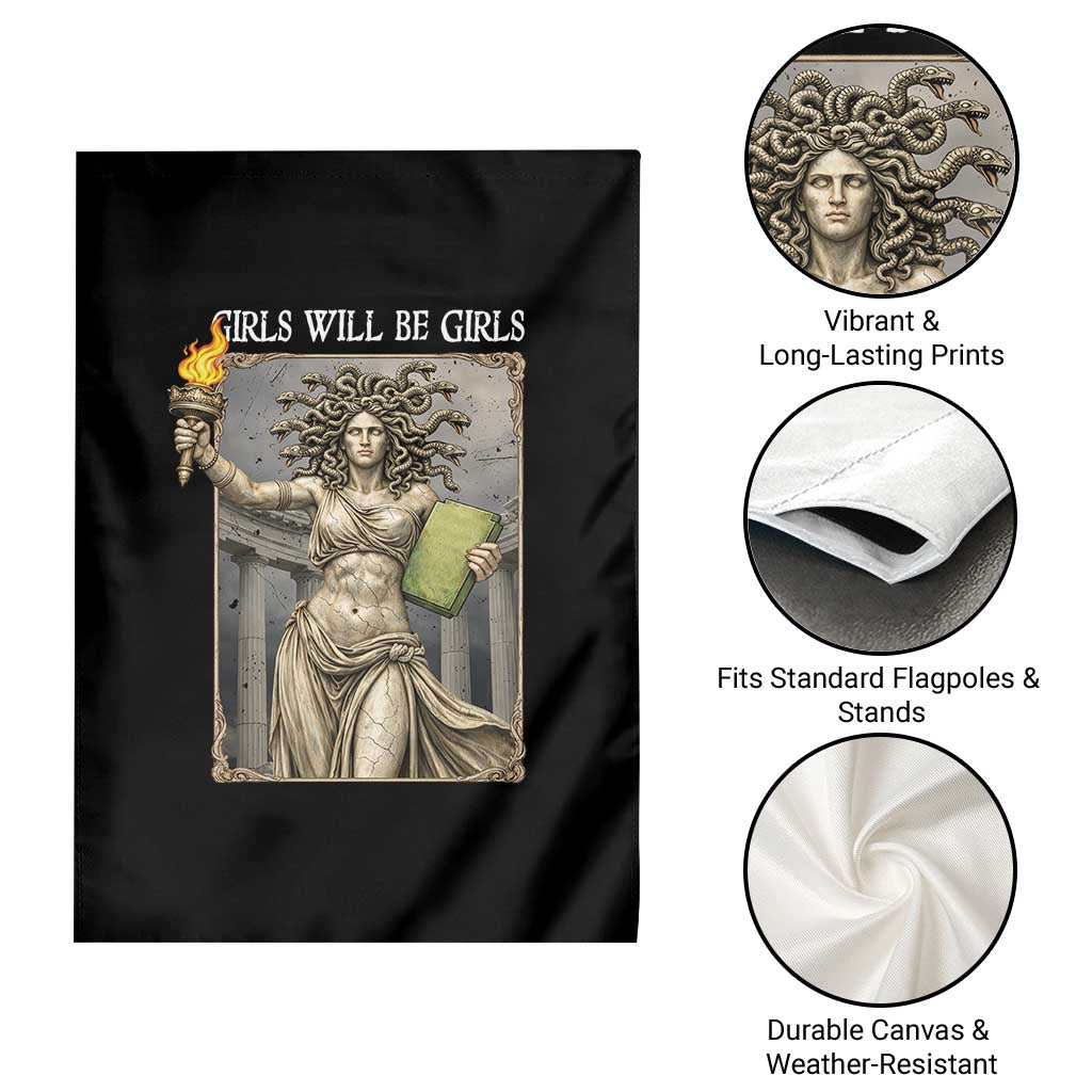Funny Feminist Medusa Statue Of Liberty Garden Flag Girls Will Be Girls TS12 Print Your Wear