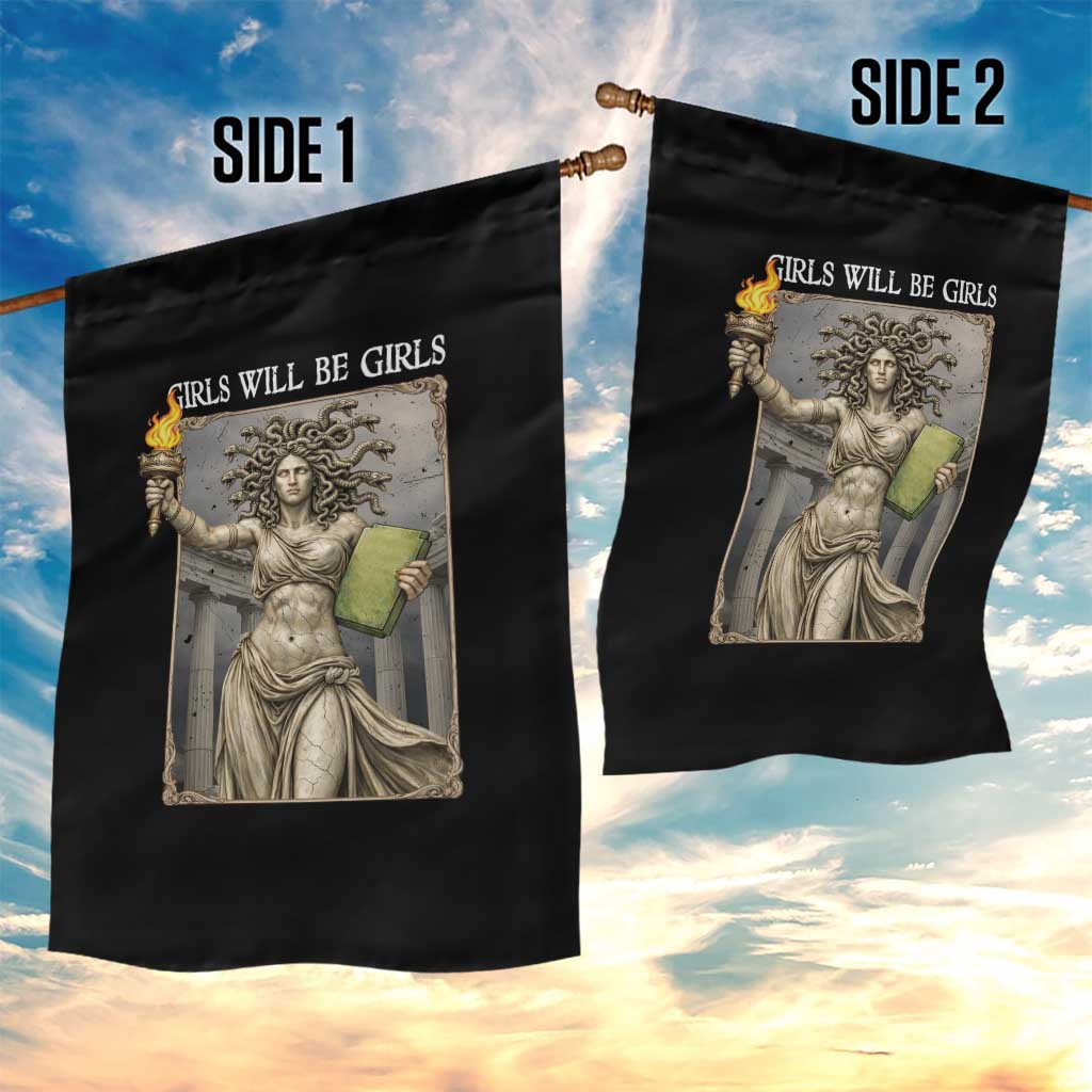 Funny Feminist Medusa Statue Of Liberty Garden Flag Girls Will Be Girls TS12 Print Your Wear
