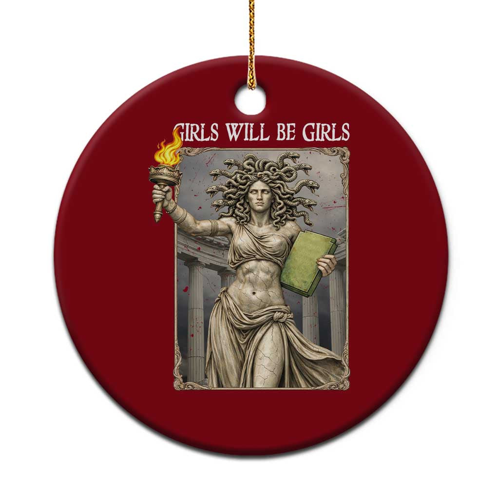 Funny Feminist Medusa Statue Of Liberty Ceramic Ornament Girls Will Be Girls TS12 1pc Red Print Your Wear