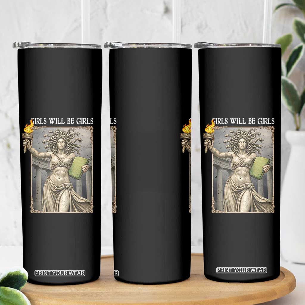 Funny Feminist Medusa Statue Of Liberty Skinny Tumbler Girls Will Be Girls TS12 Print Your Wear