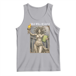 Funny Feminist Medusa Statue Of Liberty Tank Top Girls Will Be Girls TS12 Athletic Heather Print Your Wear