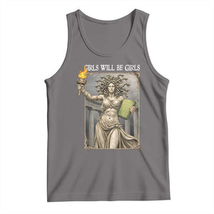 Funny Feminist Medusa Statue Of Liberty Tank Top Girls Will Be Girls TS12 Deep Heather Print Your Wear