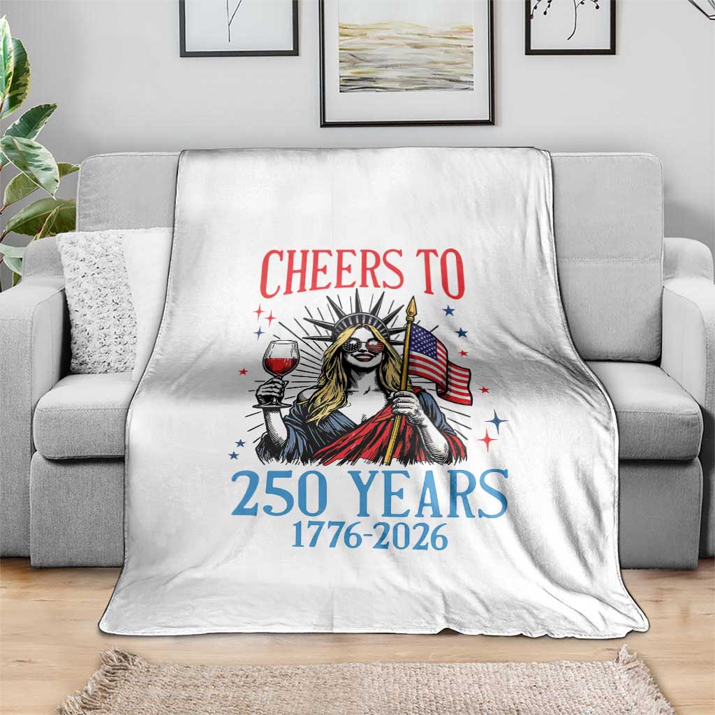 Funny Patriotic Statue Of Liberty Throw Blanket Cheers To 250 Years TS12 Print Your Wear