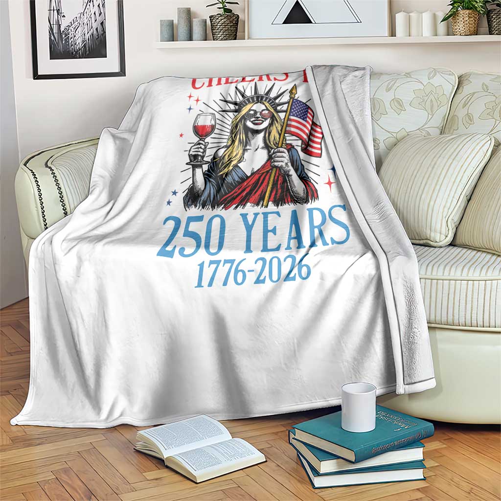Funny Patriotic Statue Of Liberty Throw Blanket Cheers To 250 Years TS12 Print Your Wear