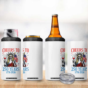 Funny Patriotic Statue Of Liberty 4 in 1 Can Cooler Tumbler Cheers To 250 Years TS12 Print Your Wear