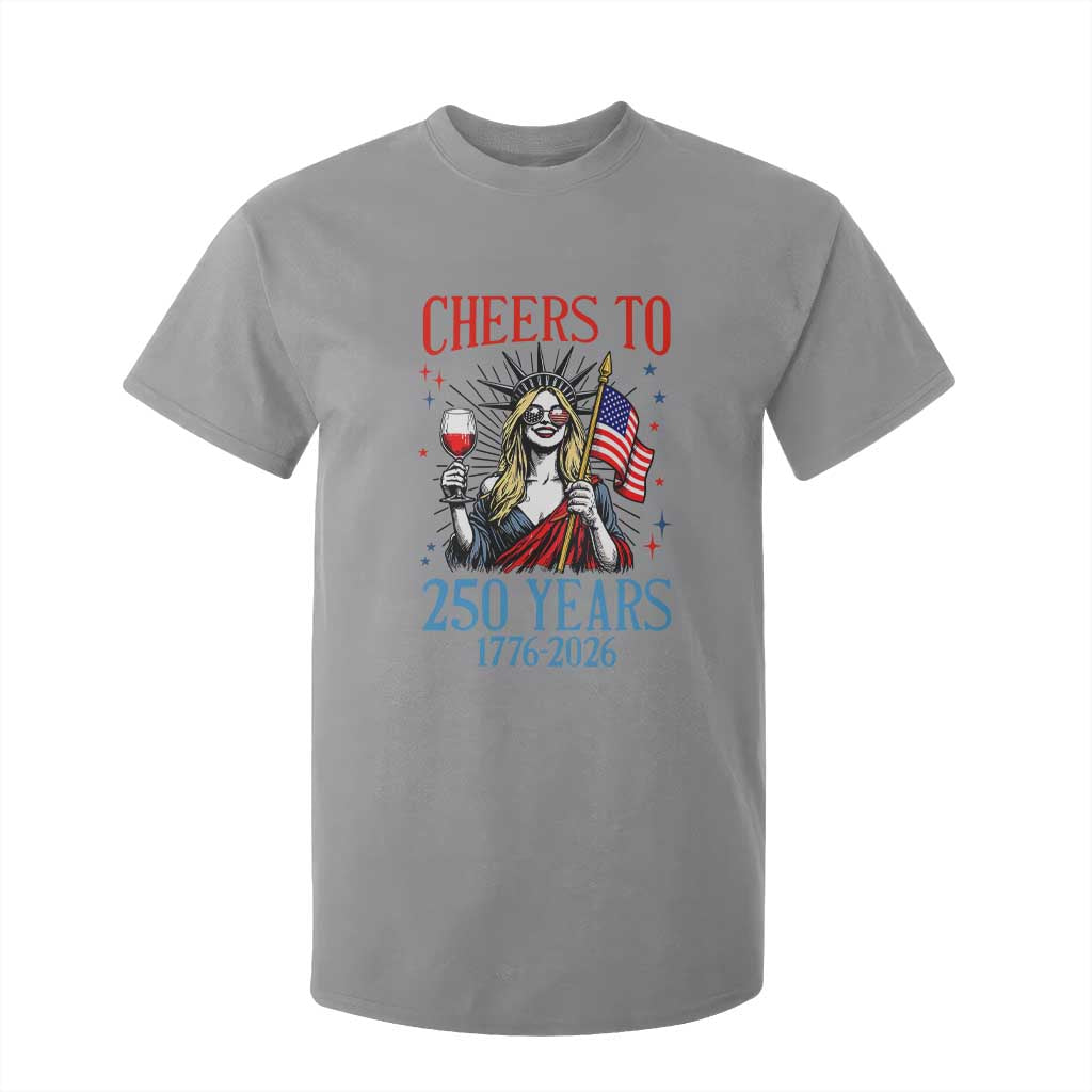 Funny Patriotic Statue Of Liberty T Shirt For Kid Cheers To 250 Years TS12 Sport Gray Print Your Wear