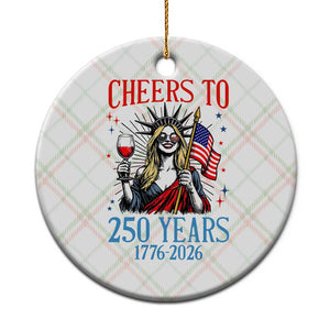 Funny Patriotic Statue Of Liberty Ceramic Ornament Cheers To 250 Years TS12 1pc Christmas Plaid Print Your Wear