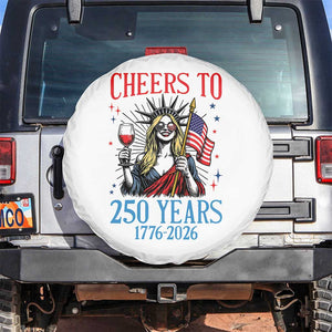 Funny Patriotic Statue Of Liberty Spare Tire Cover Cheers To 250 Years TS12 No hole White Print Your Wear