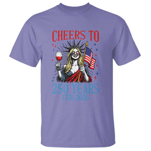 Funny Patriotic Statue Of Liberty T Shirt Cheers To 250 Years TS12 Violet Print Your Wear